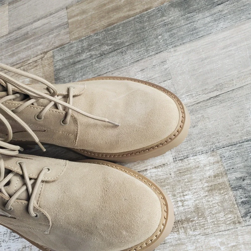 Saint Morta Legion Mens Boots Sz 11 Tan Suede Comfort Lace Up Back Zip